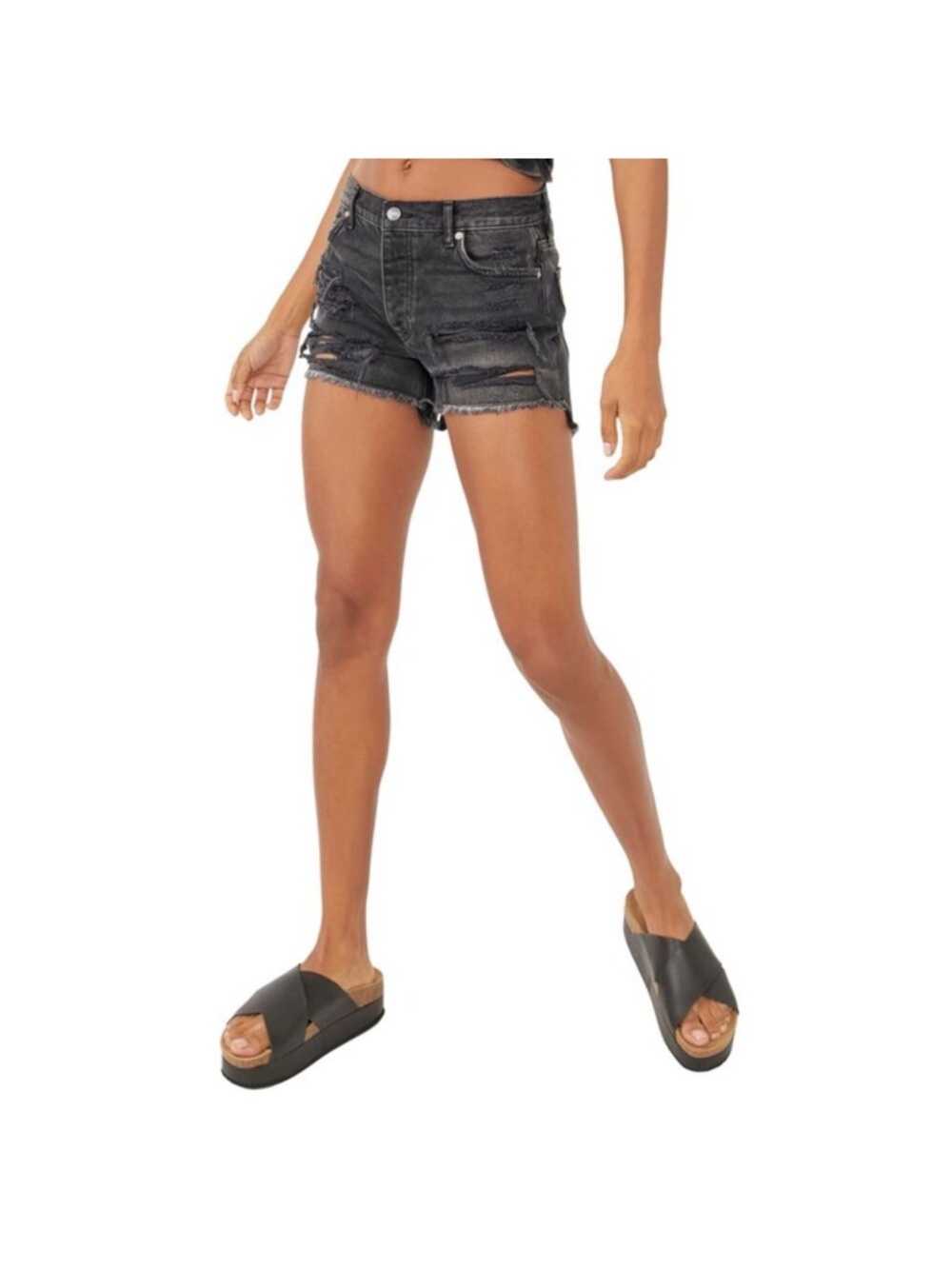 Free People Maggie Distressed Shorts